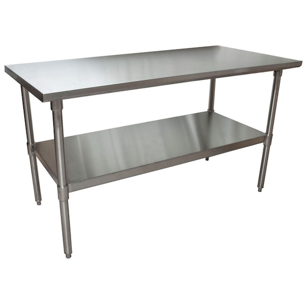 Bk Resources Work Table 16/304 Stainless Steel With Stainless Steel Shelf 60"Wx24"D CVT-6024 - main